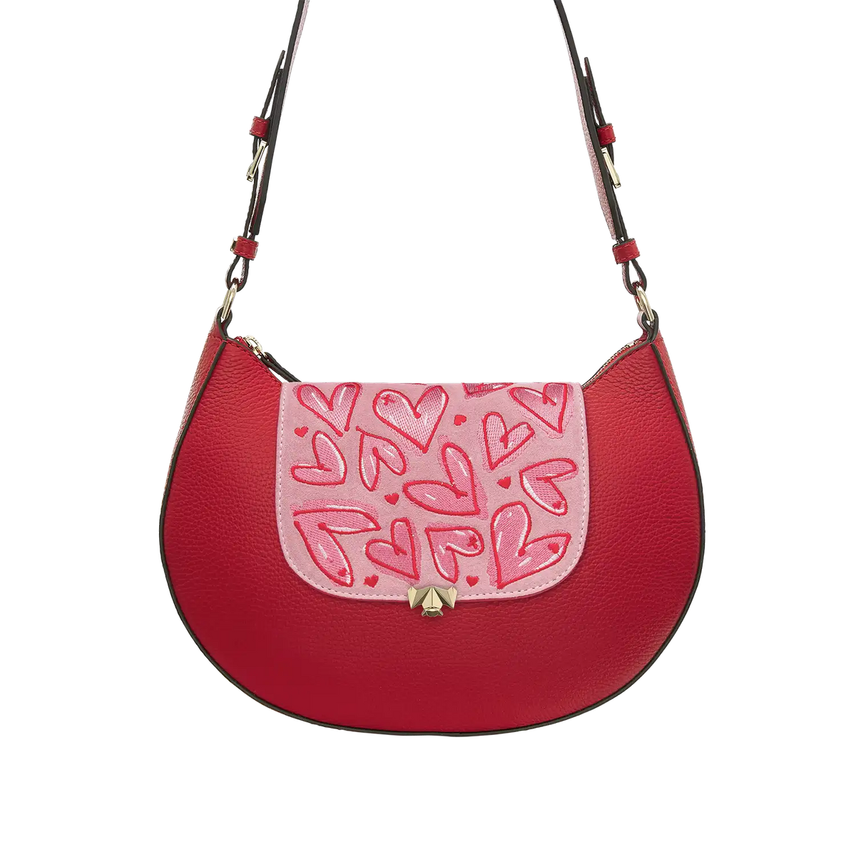 Wechselklappe - Mini Happy Hearts - rosa-rot