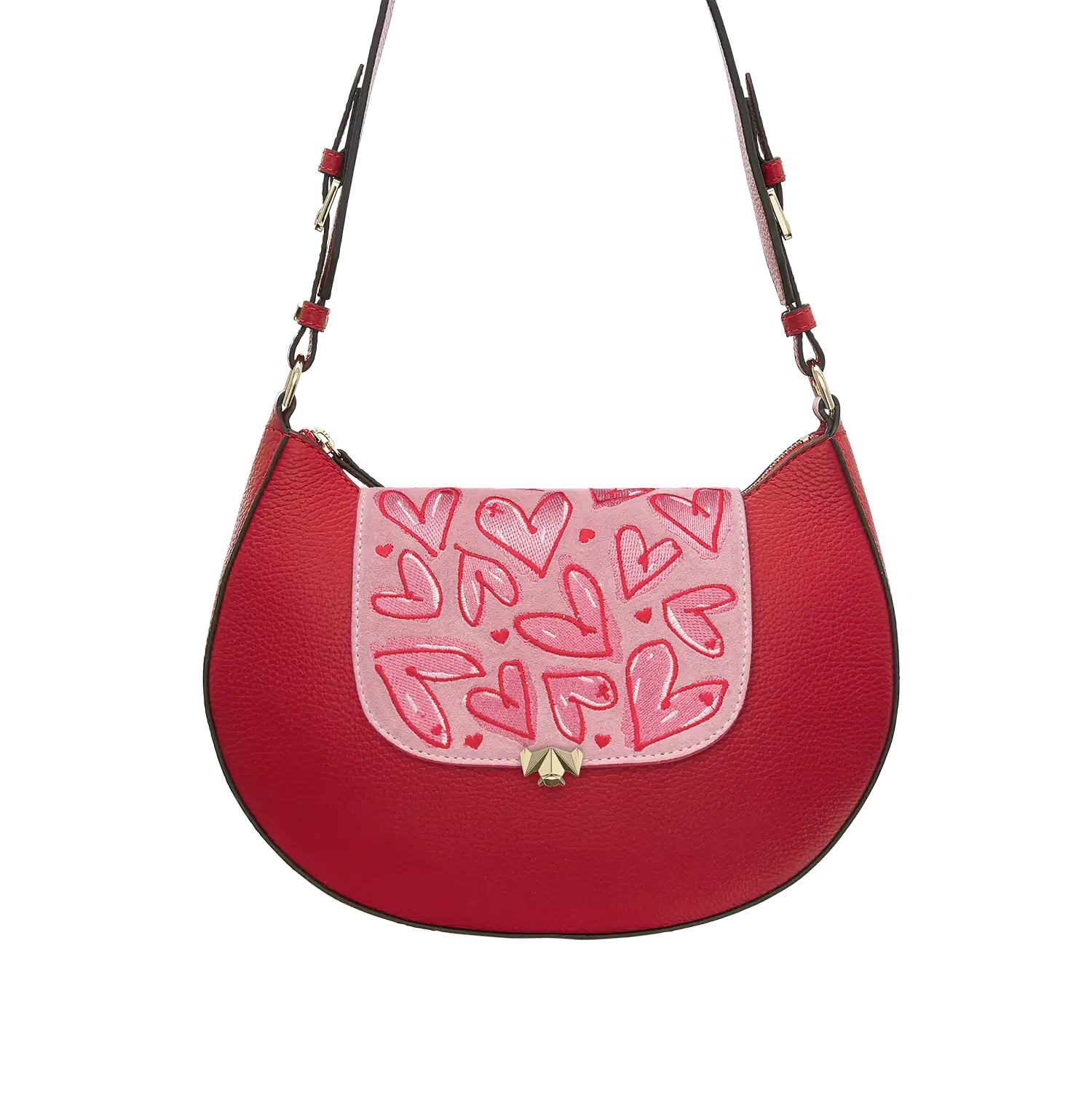 Wechselklappe - Mini Happy Hearts - rosa-rot