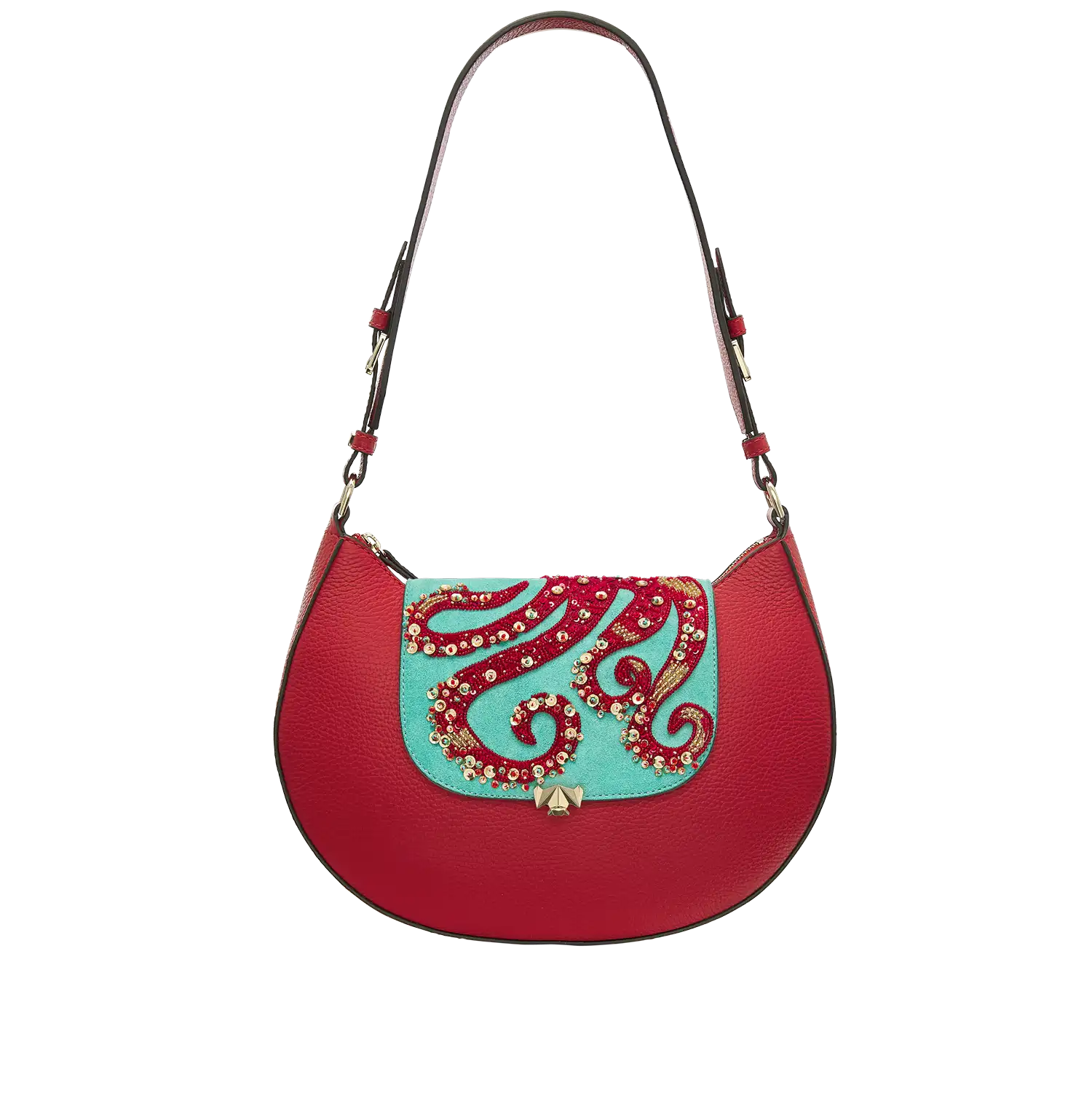 Wechselklappe - Mini OctoBussi - türkis-rot