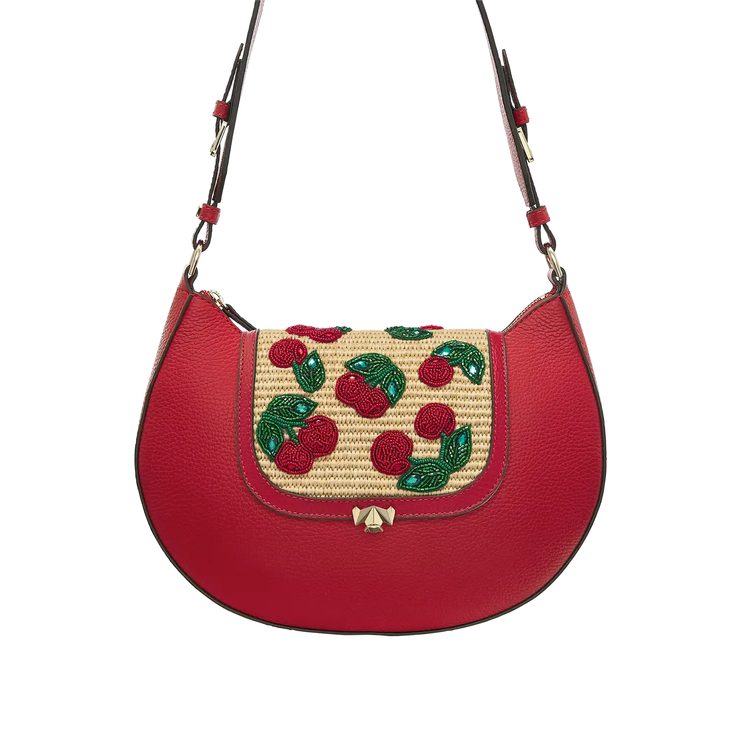 Wechselklappe - Mini Raffia Amarena - bast-rot