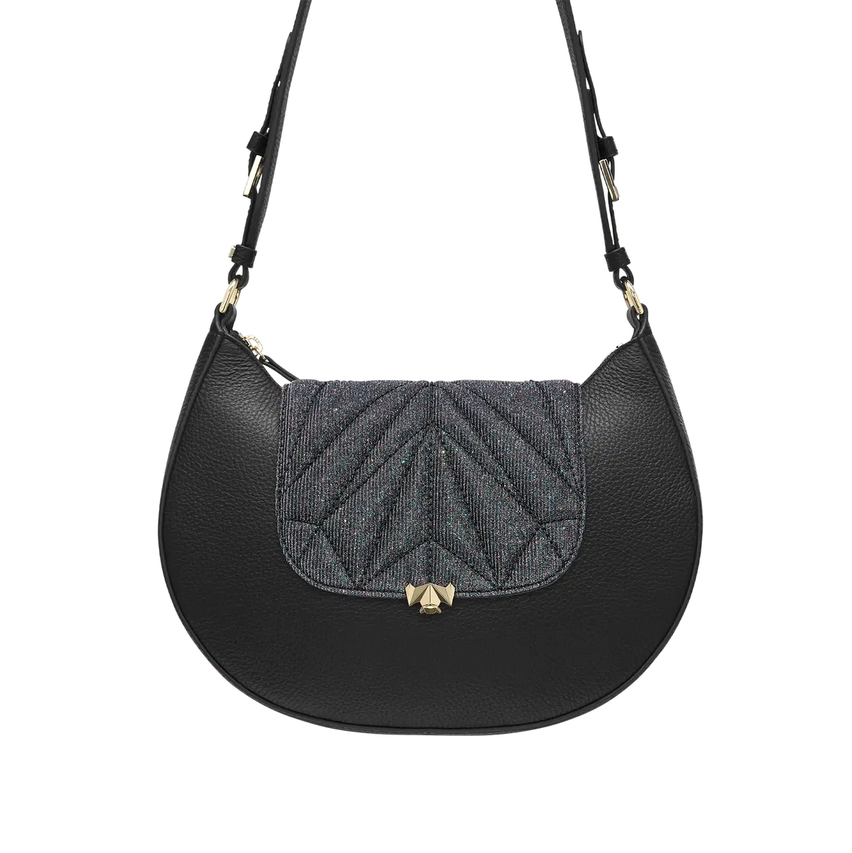 Wechselklappe - Mini Kinda Sparkling Leopard - schwarz-glitzer