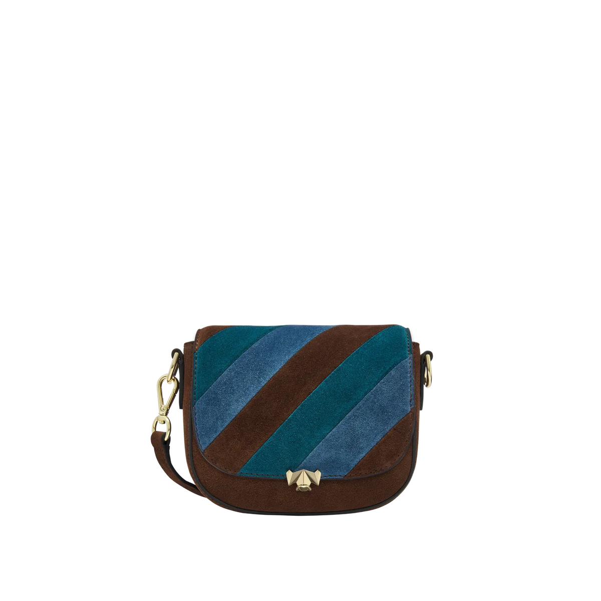 Wechselklappe - Mini Stripe Muse - braun-blau