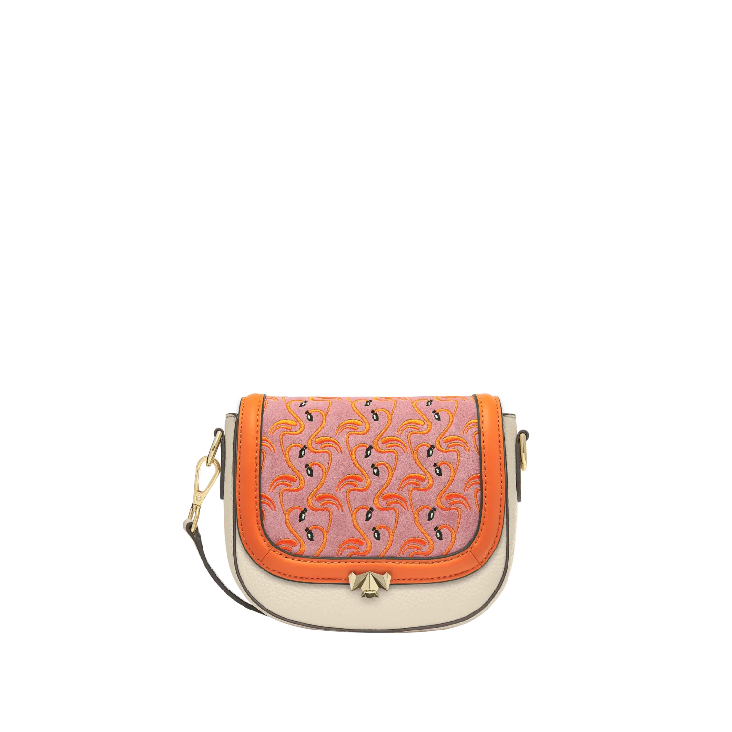 Wechselklappe - Mini Dancing Flamingo - pink-orange