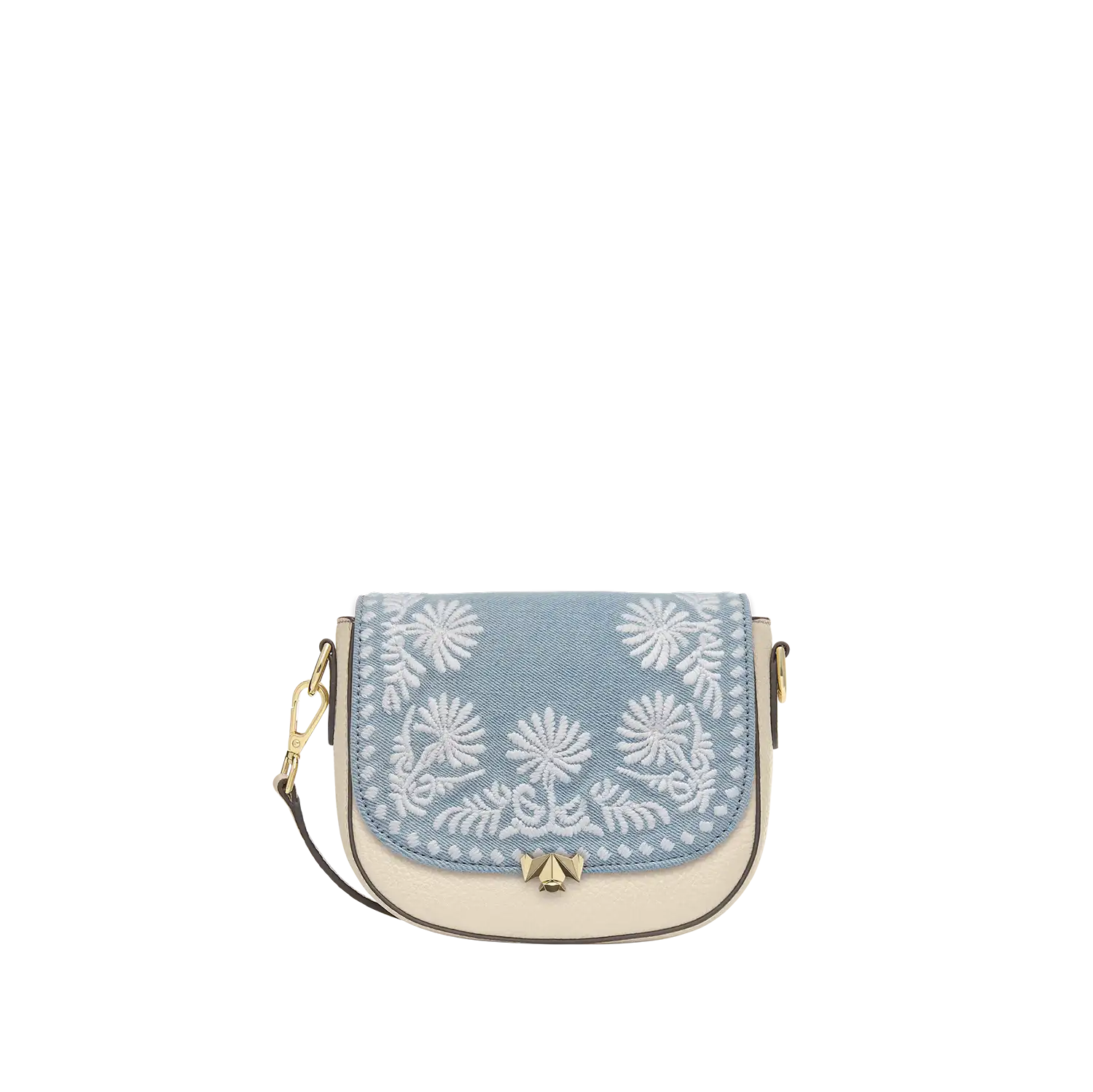 Wechselklappe - Mini Denim & Daisies - hellblau