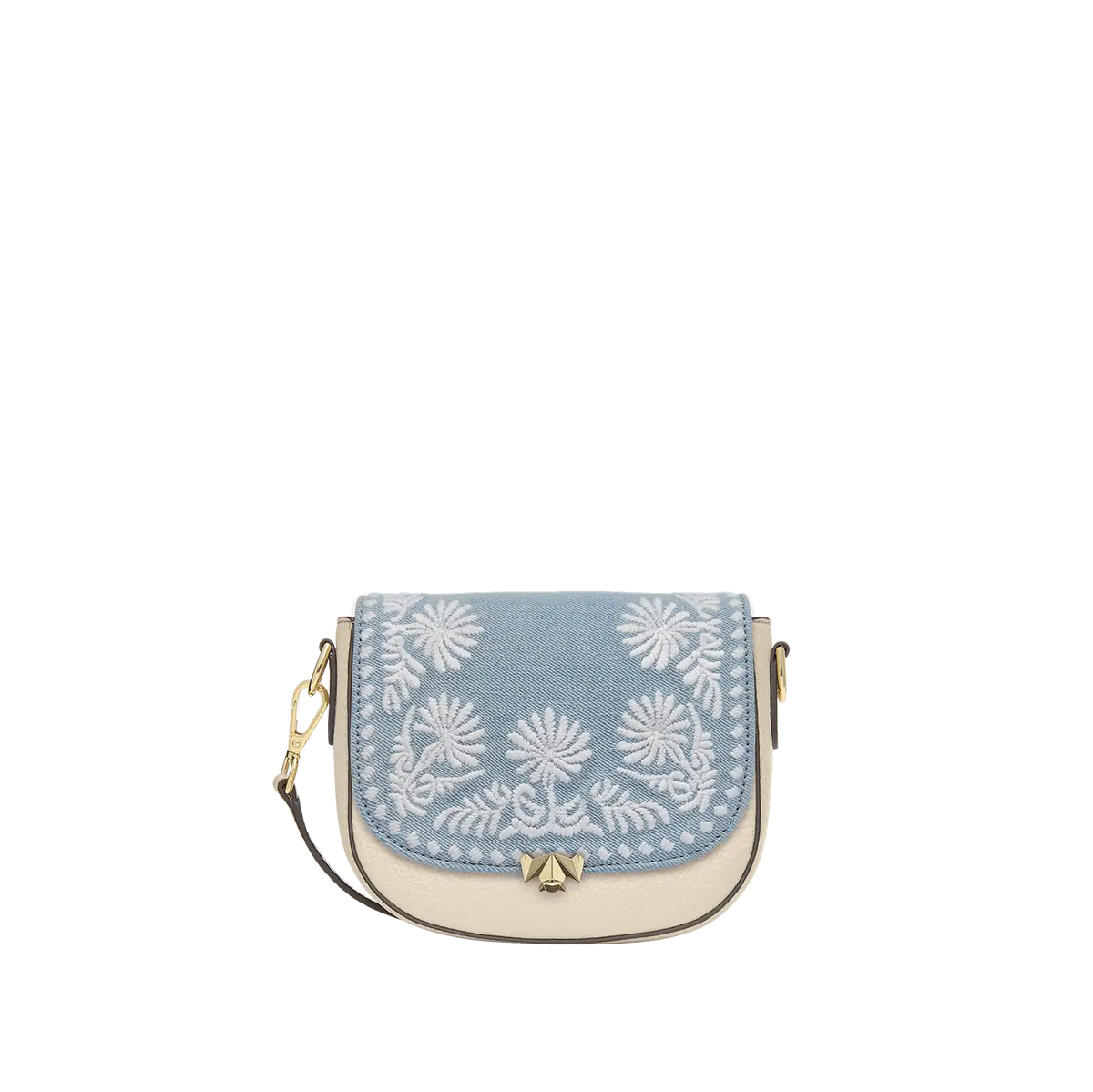 Wechselklappe - Mini Denim & Daisies - hellblau