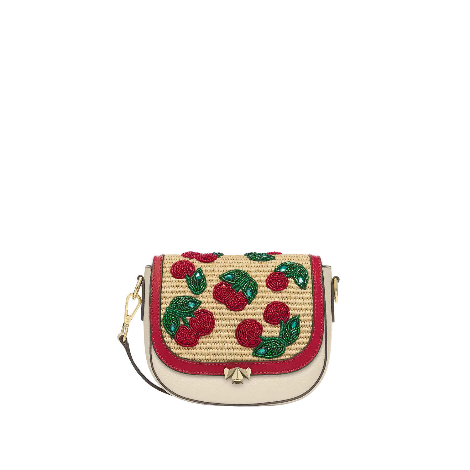 Wechselklappe - Mini Raffia Amarena - bast-rot