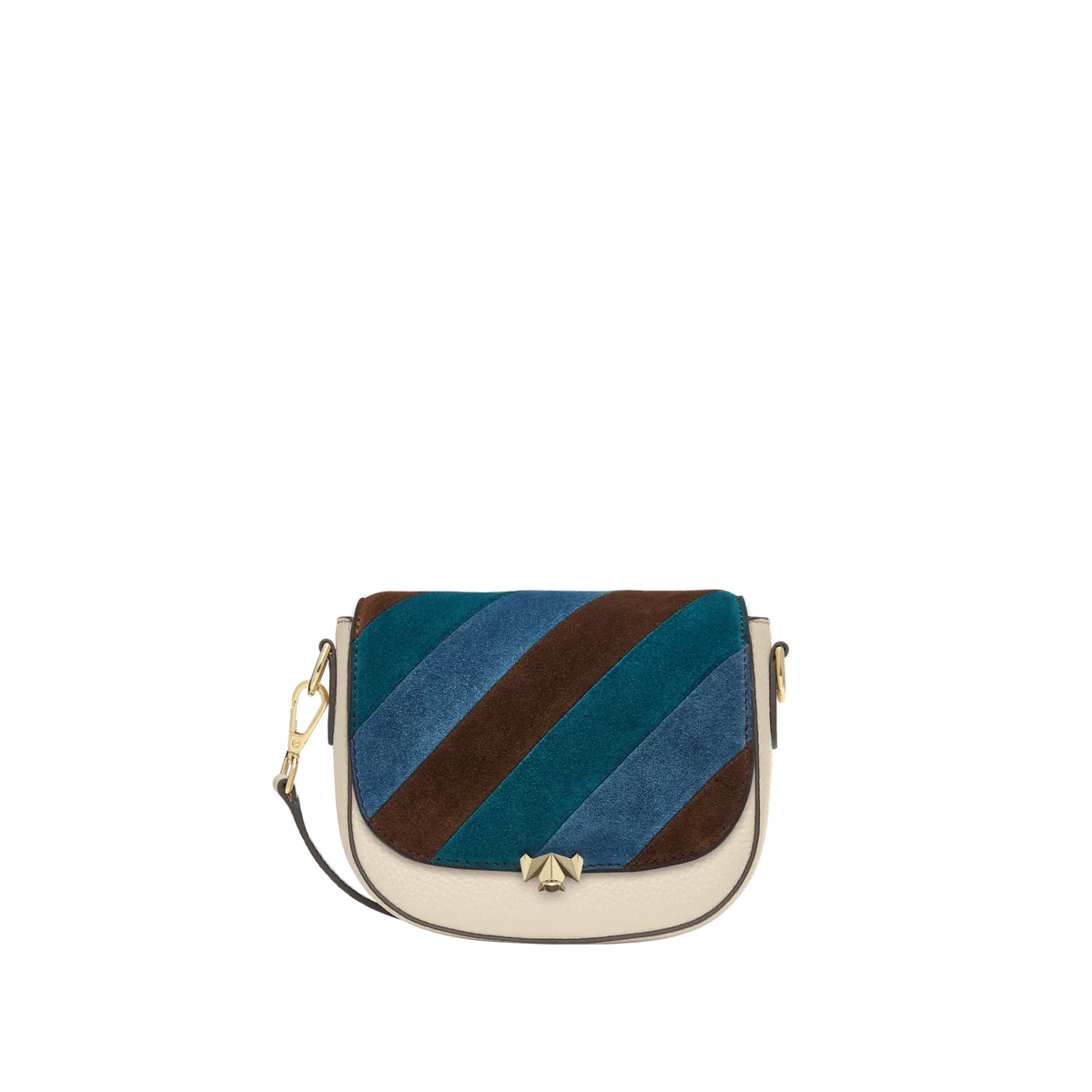 Wechselklappe - Mini Stripe Muse - braun-blau