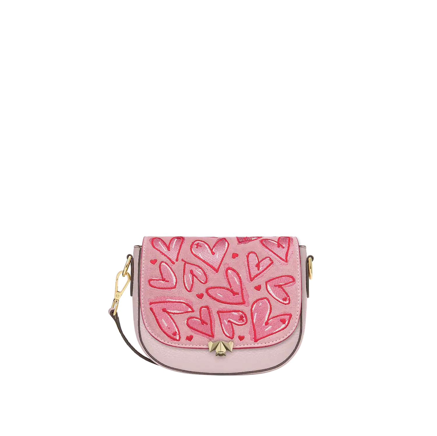 Wechselklappe - Mini Happy Hearts - rosa-rot