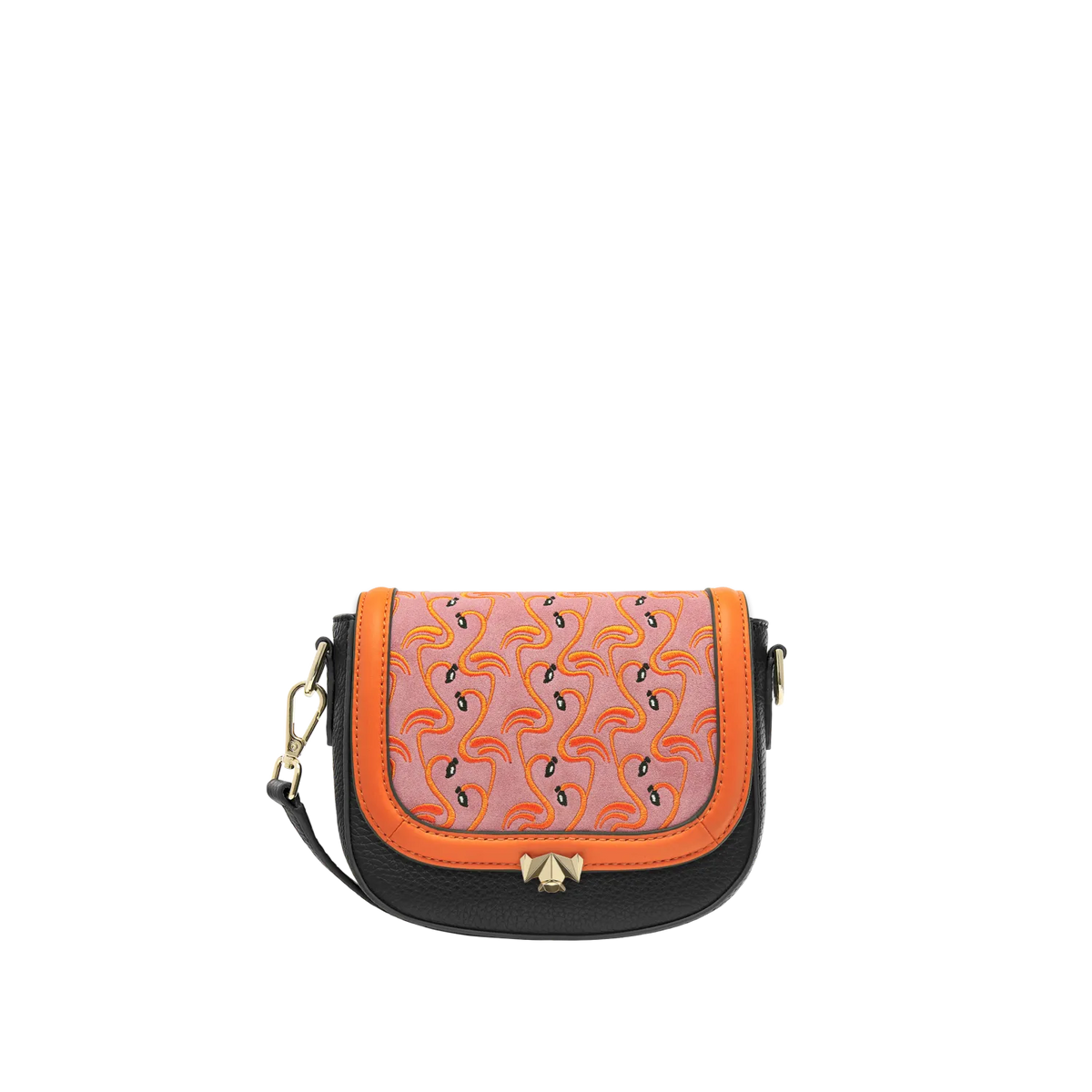 Wechselklappe - Mini Dancing Flamingo - pink-orange