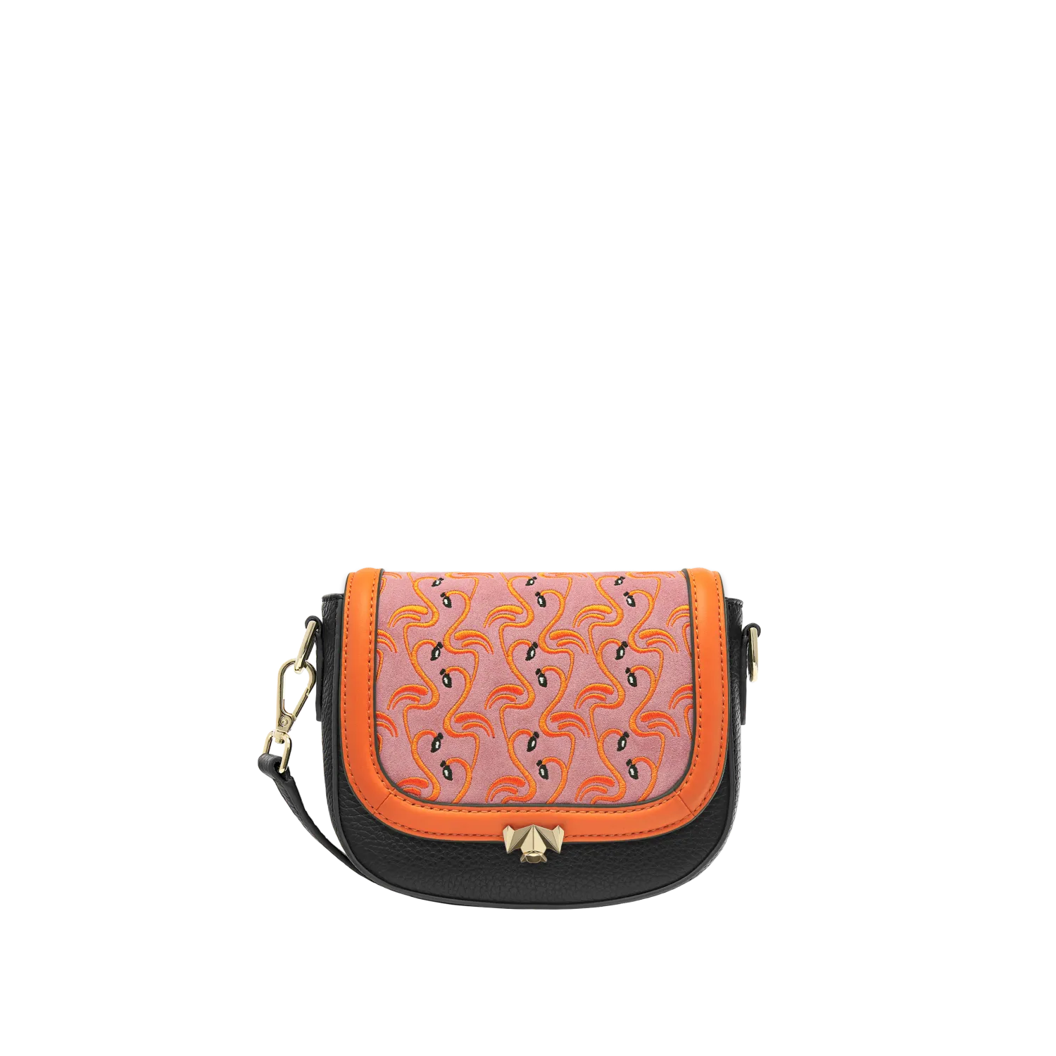 Wechselklappe - Mini Dancing Flamingo - pink-orange