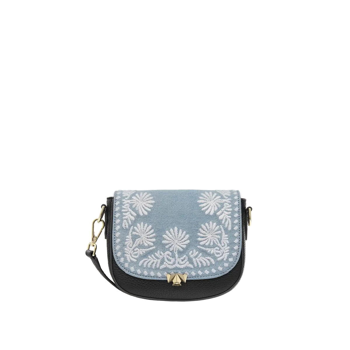 Wechselklappe - Mini Denim & Daisies - hellblau