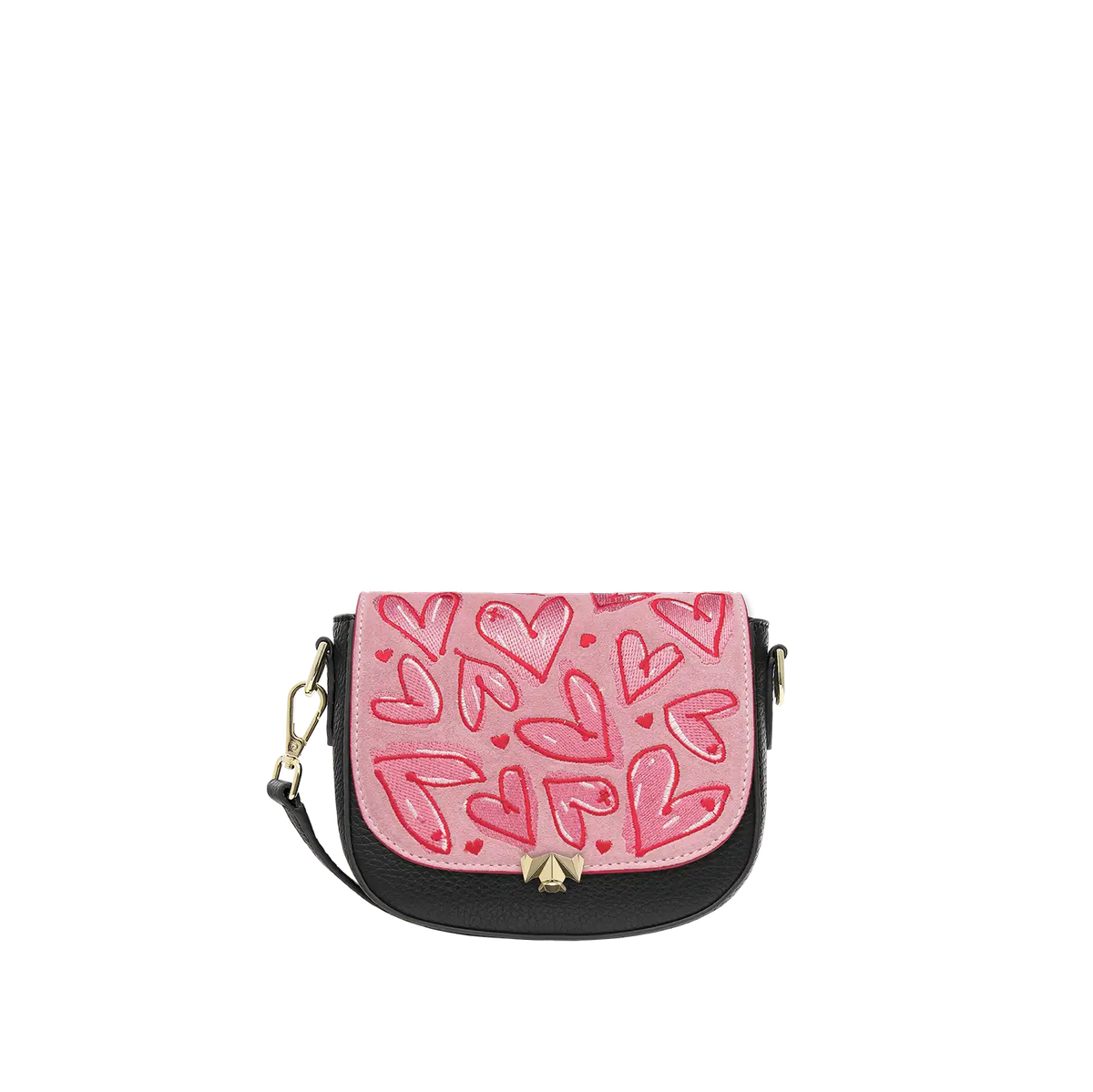 Wechselklappe - Mini Happy Hearts - rosa-rot