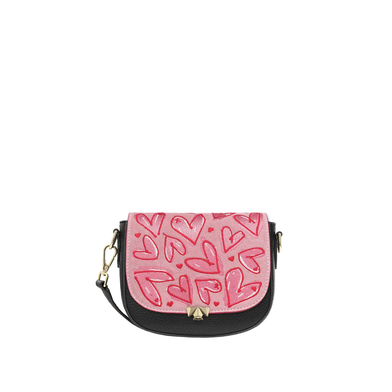 Wechselklappe - Mini Happy Hearts - rosa-rot