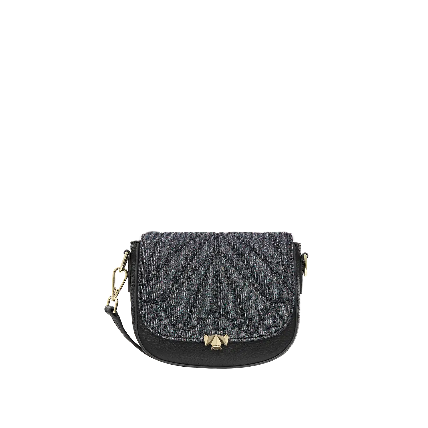 Wechselklappe - Mini Kinda Sparkling Leopard - schwarz-glitzer