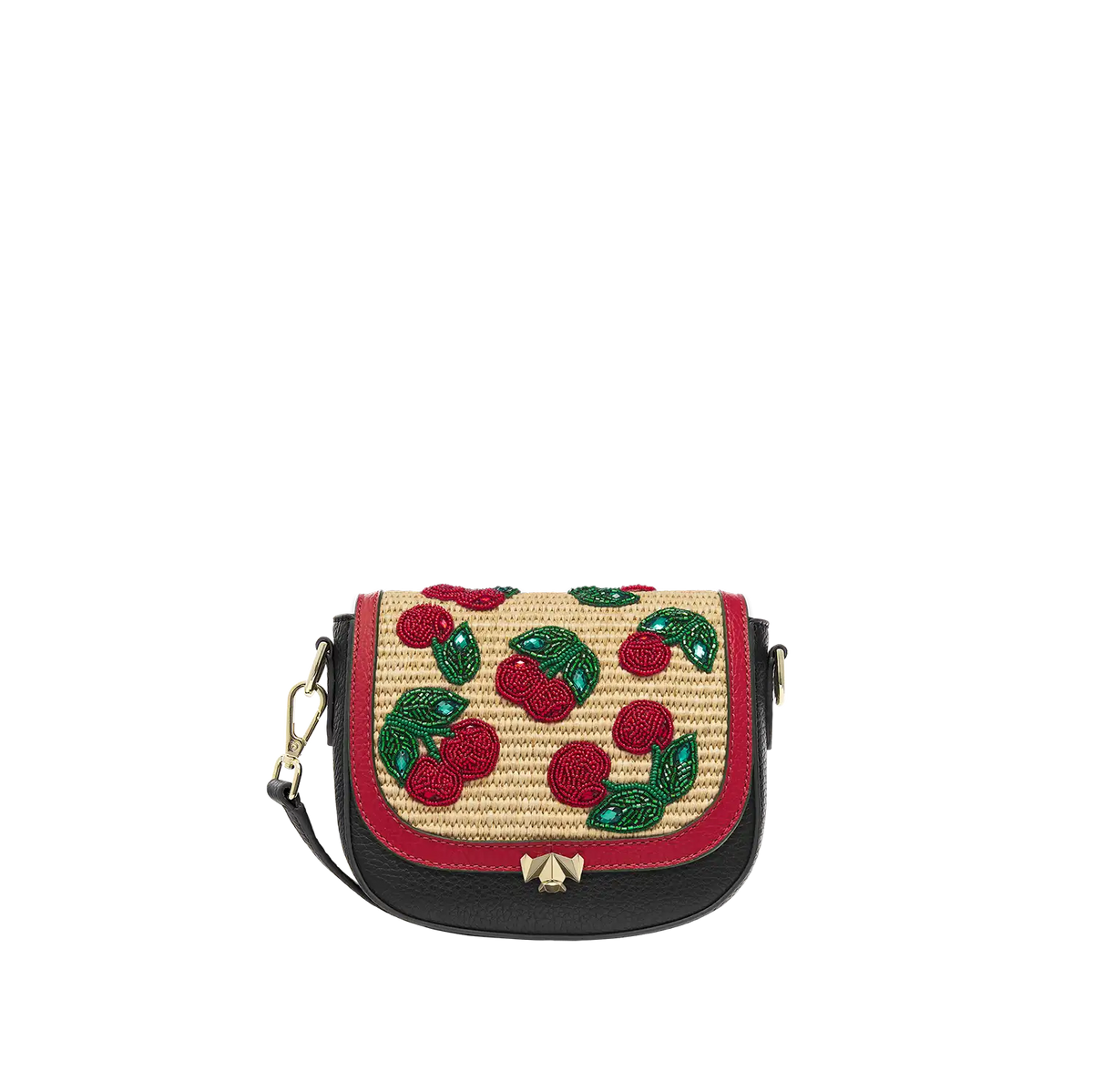 Wechselklappe - Mini Raffia Amarena - bast-rot