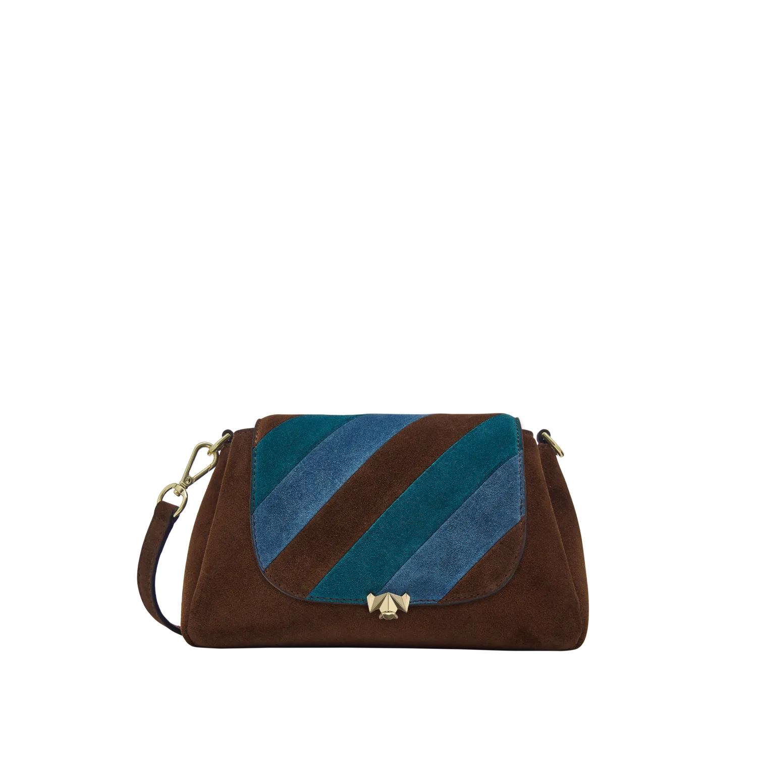 Wechselklappe - Mini Stripe Muse - braun-blau