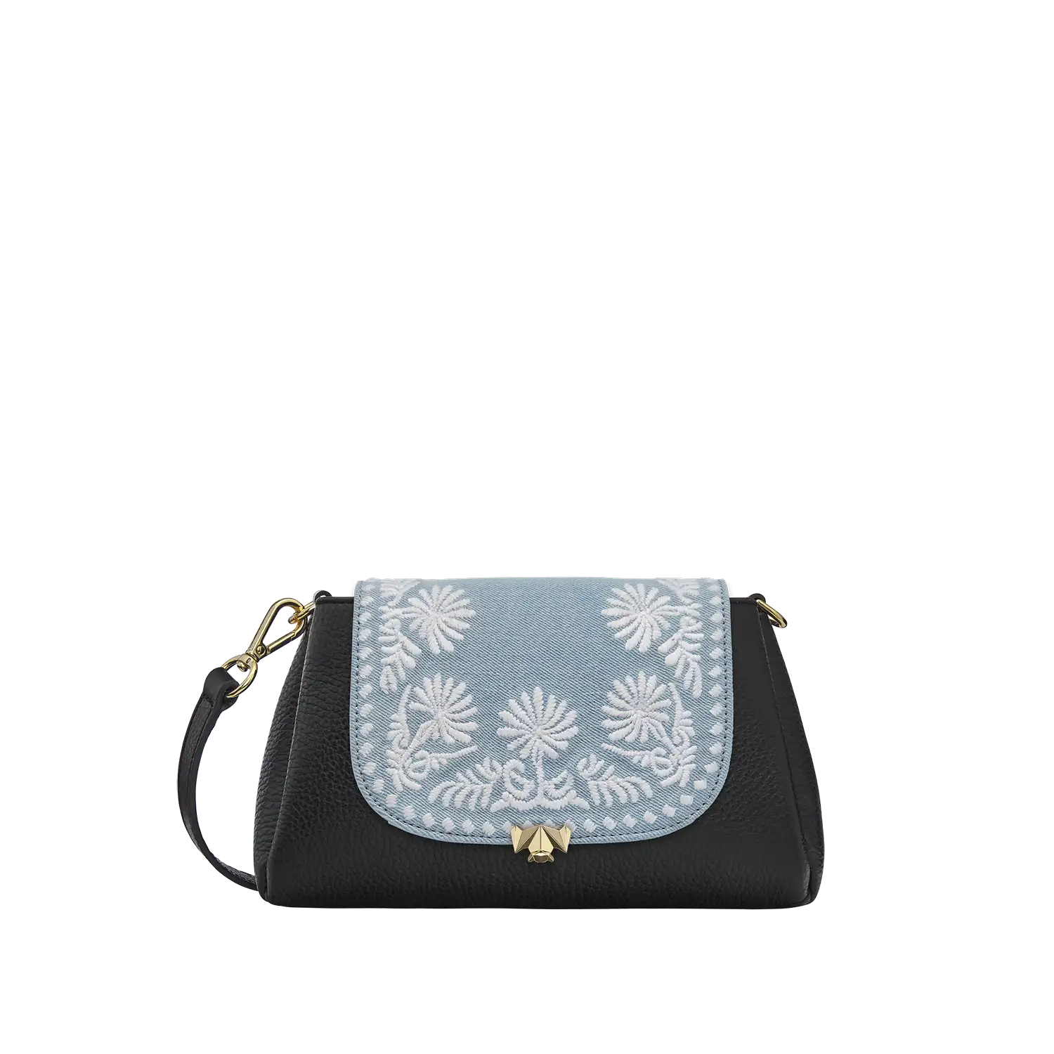 Wechselklappe - Mini Denim & Daisies - hellblau