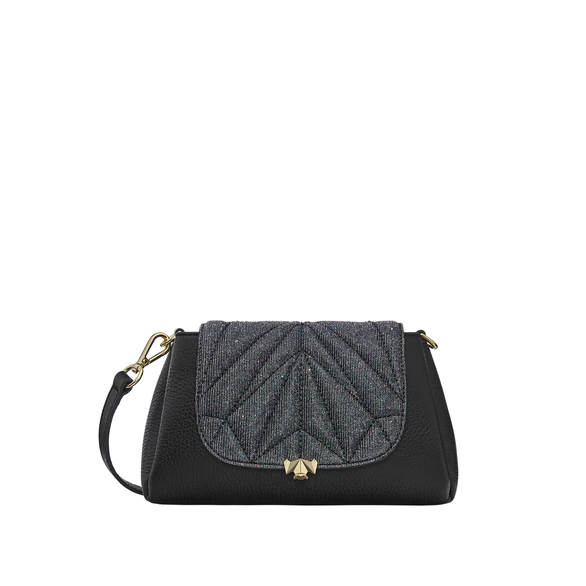 Wechselklappe - Mini Kinda Sparkling Leopard - schwarz-glitzer