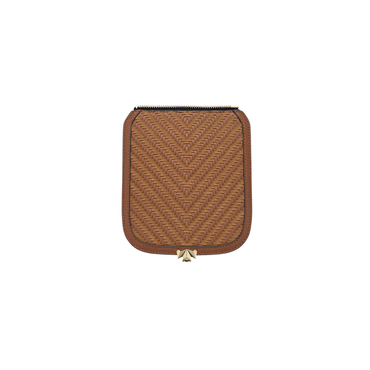 Wechselklappe - Mini Cognac Weave - cognac