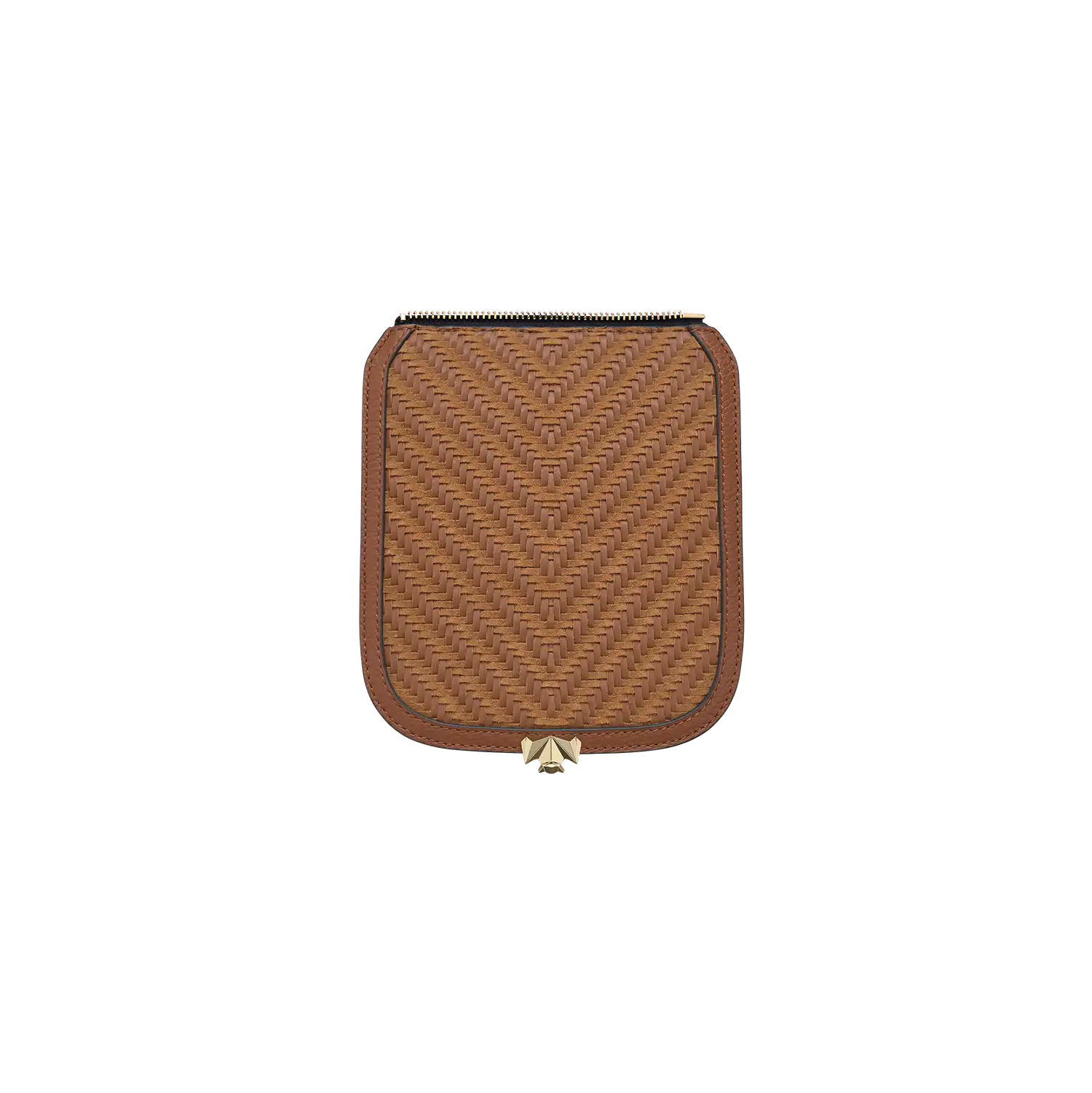 Wechselklappe - Mini Cognac Weave - cognac