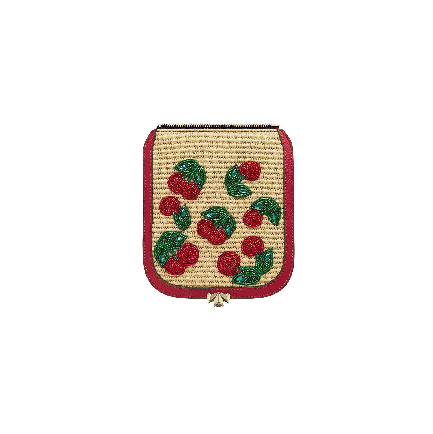 Wechselklappe - Mini Raffia Amarena - bast-rot