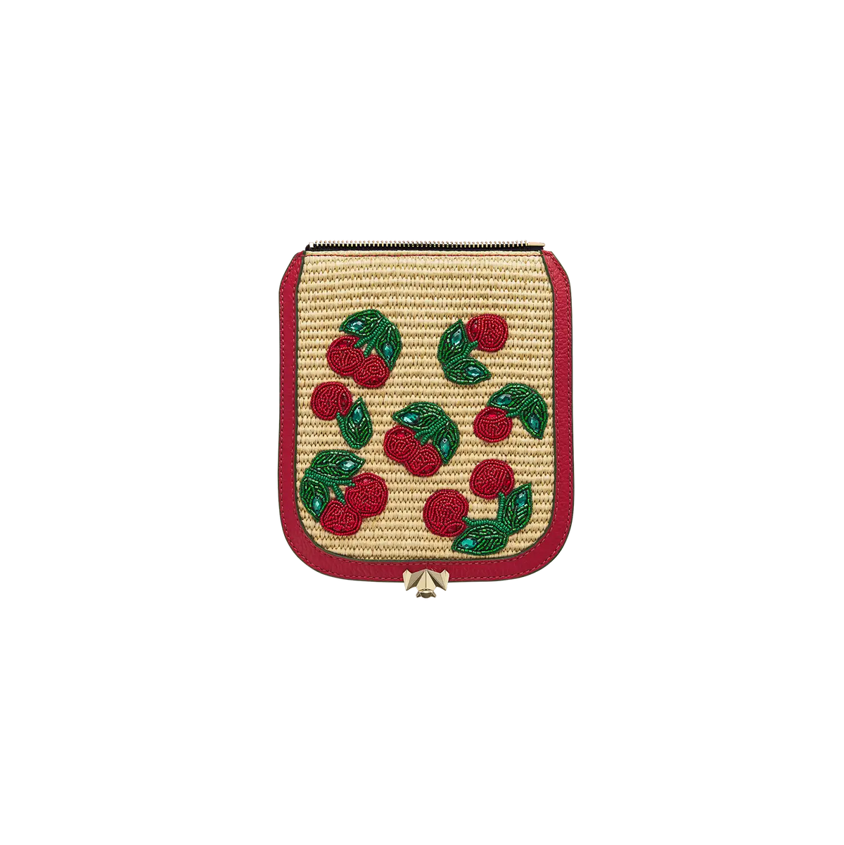 Wechselklappe - Mini Raffia Amarena - bast-rot