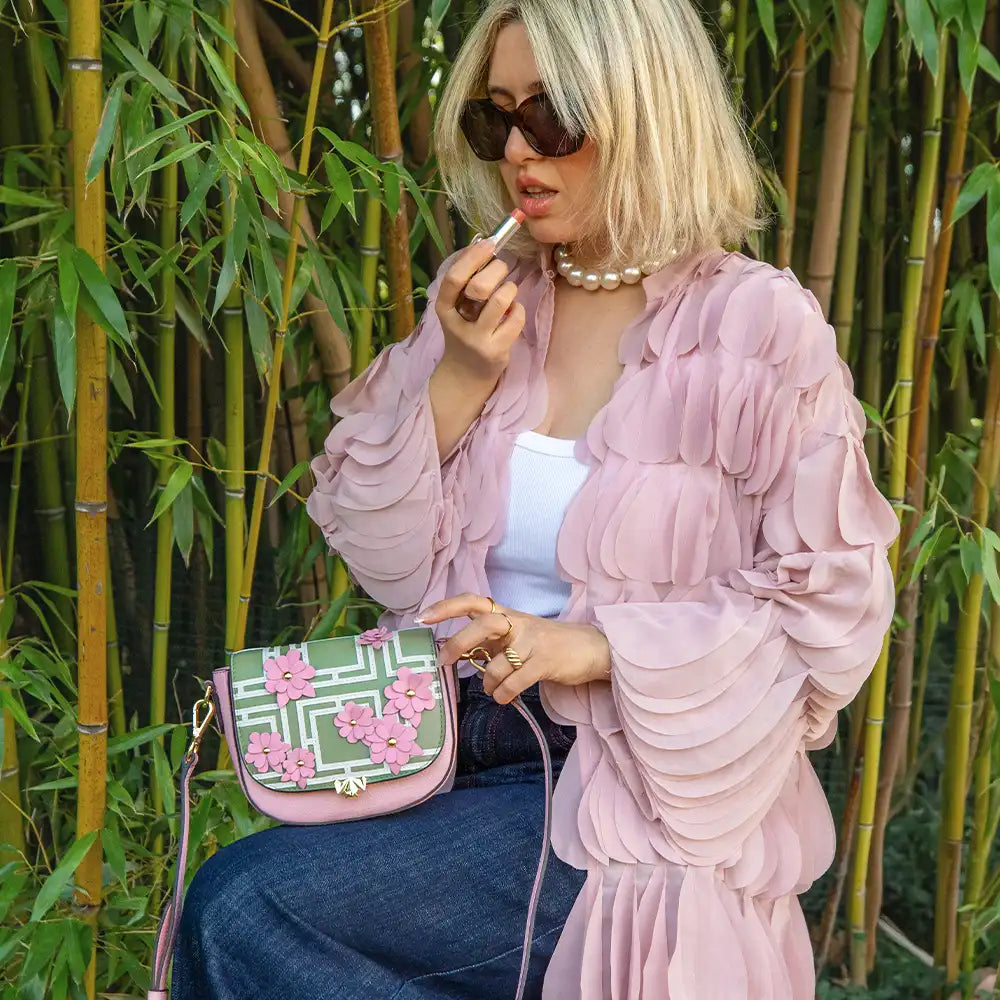 Wechselklappe - Mini Sakura Whisper - olive-rosa