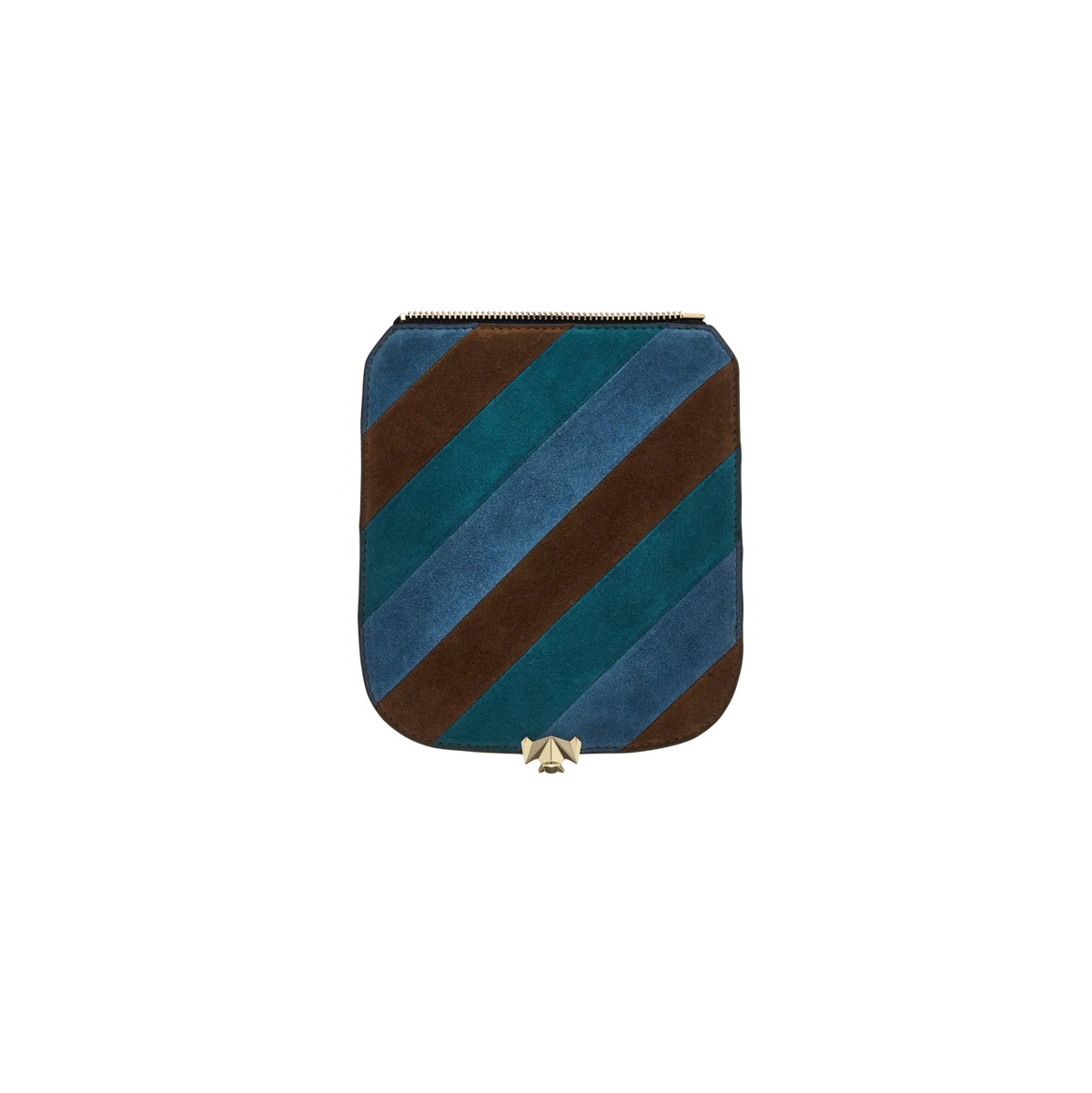 Wechselklappe - Mini Stripe Muse - braun-blau