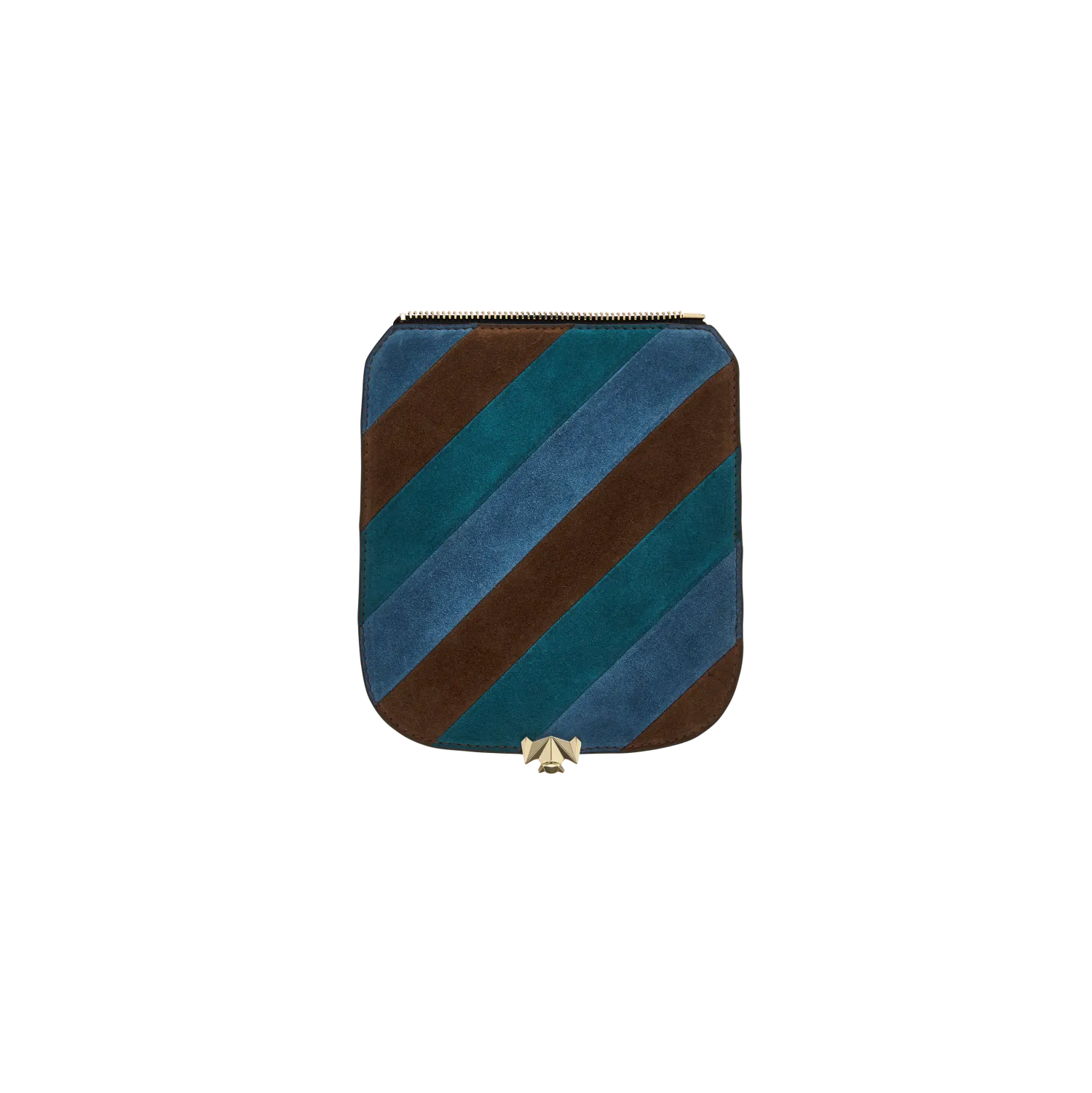 Wechselklappe - Mini Stripe Muse - braun-blau