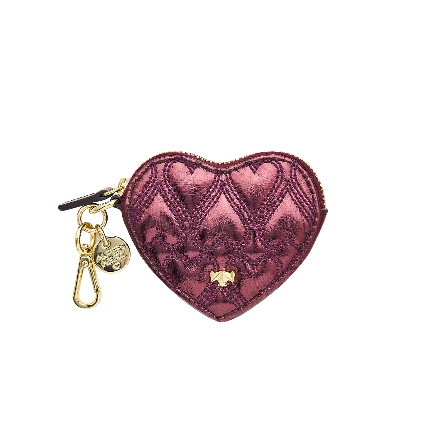 Schluesselanhaenger - Heartbeat - weinrot-metallic