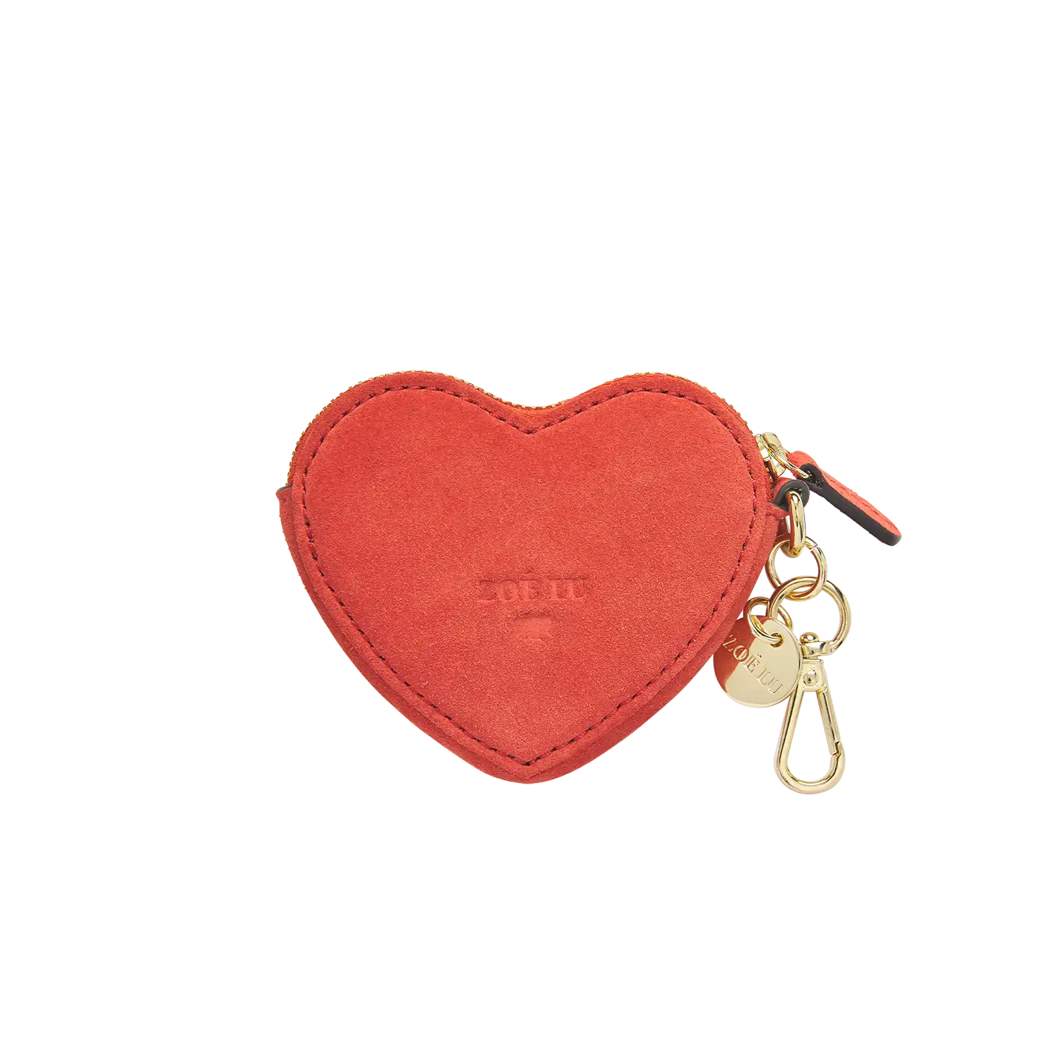 Schlüsselanhänger - Heartbeat - rot bestickt