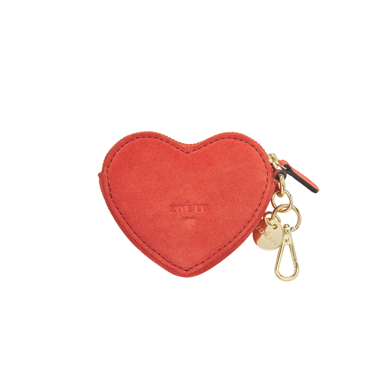 Schlüsselanhänger - Heartbeat - rot bestickt