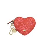 Schlüsselanhänger - Heartbeat - rot bestickt