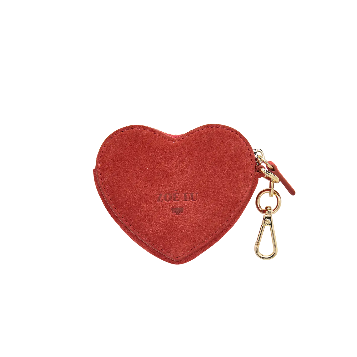 Schluesselanhaenger - Heartbeat - rot velours