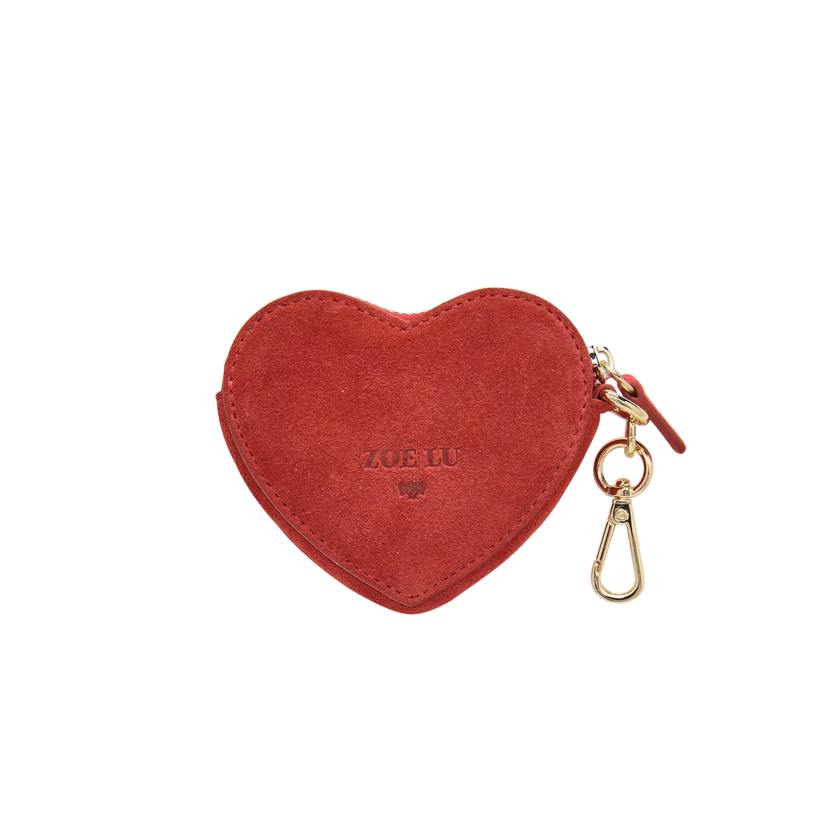 Schluesselanhaenger - Heartbeat - rot velours