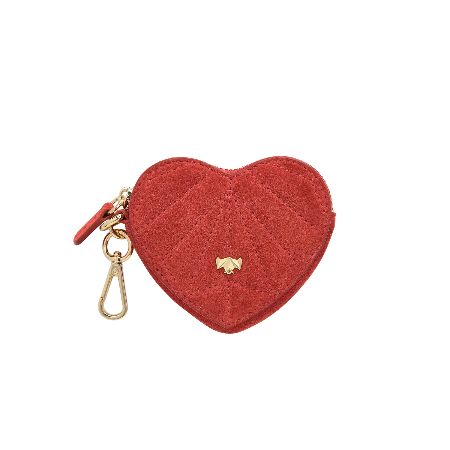 Schluesselanhaenger - Heartbeat - rot velours
