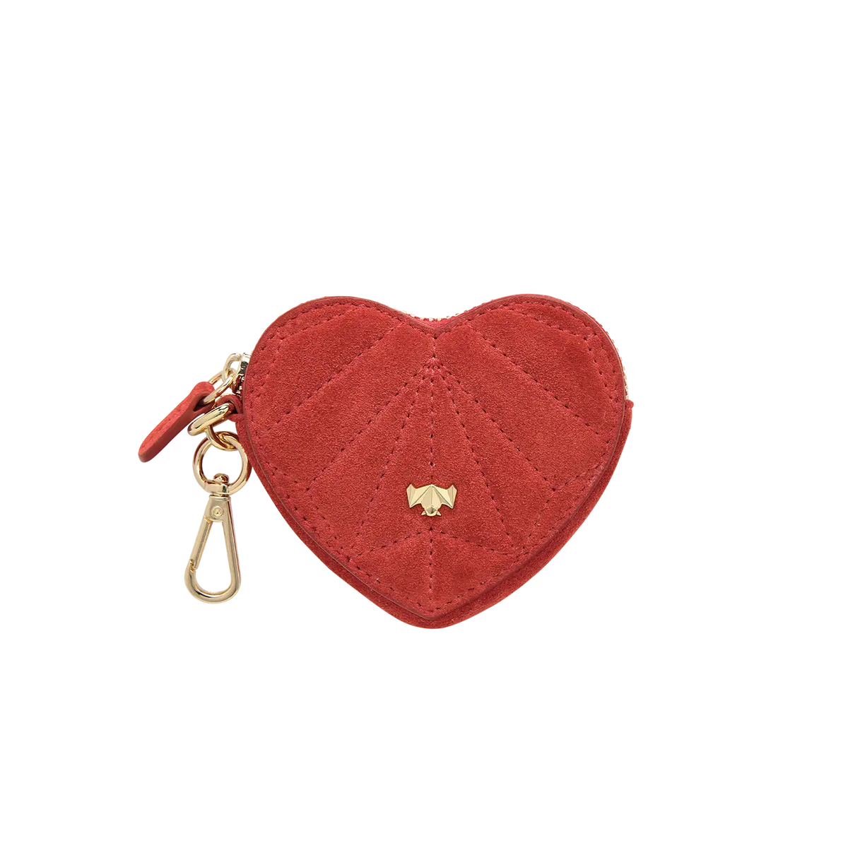 Schluesselanhaenger - Heartbeat - rot velours