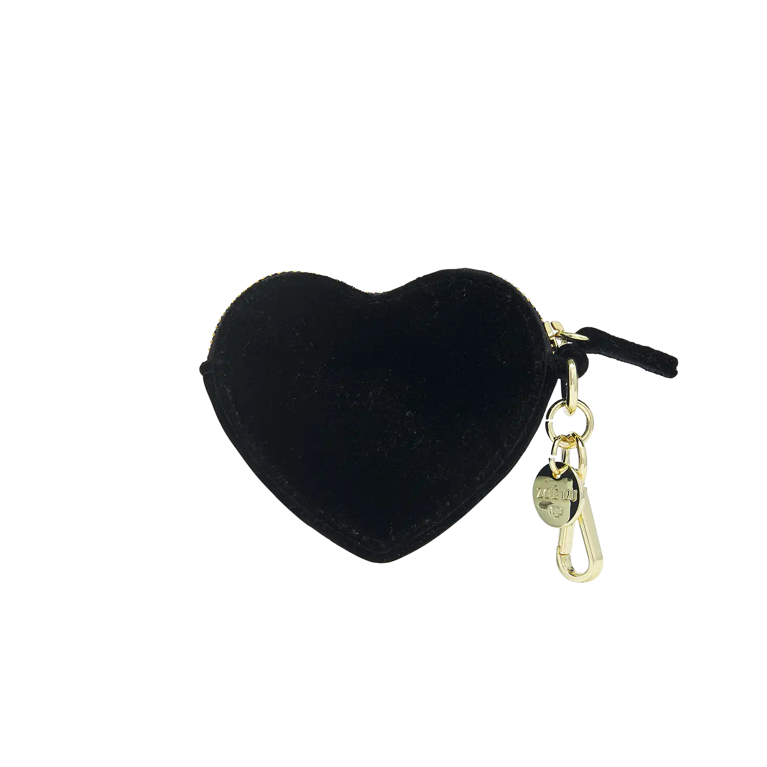 Schluesselanhaenger - Heartbeat - Samt mit Nieten schwarz