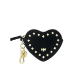 Schluesselanhaenger - Heartbeat - Samt mit Nieten schwarz