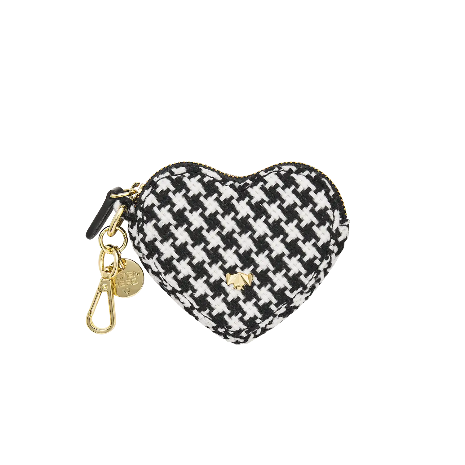 Schluesselanhaenger - Heartbeat - Hahnentritt schwarz-weiß