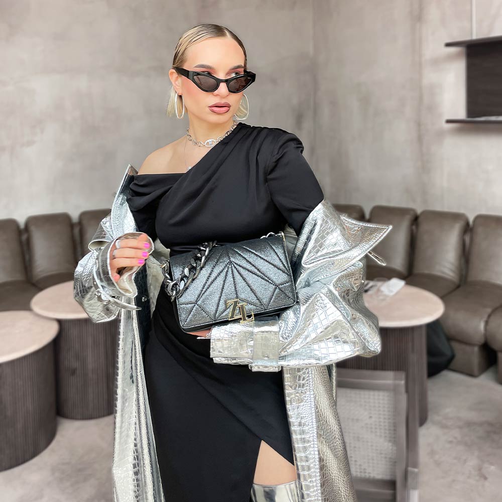 Wechselklappe - Iconic Glitter - schwarz