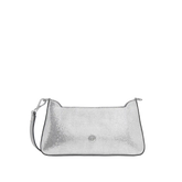 Taschenkörper Mini Pochette silber-glitzer aus dem Taschenset, Frontansicht ohne Klappe