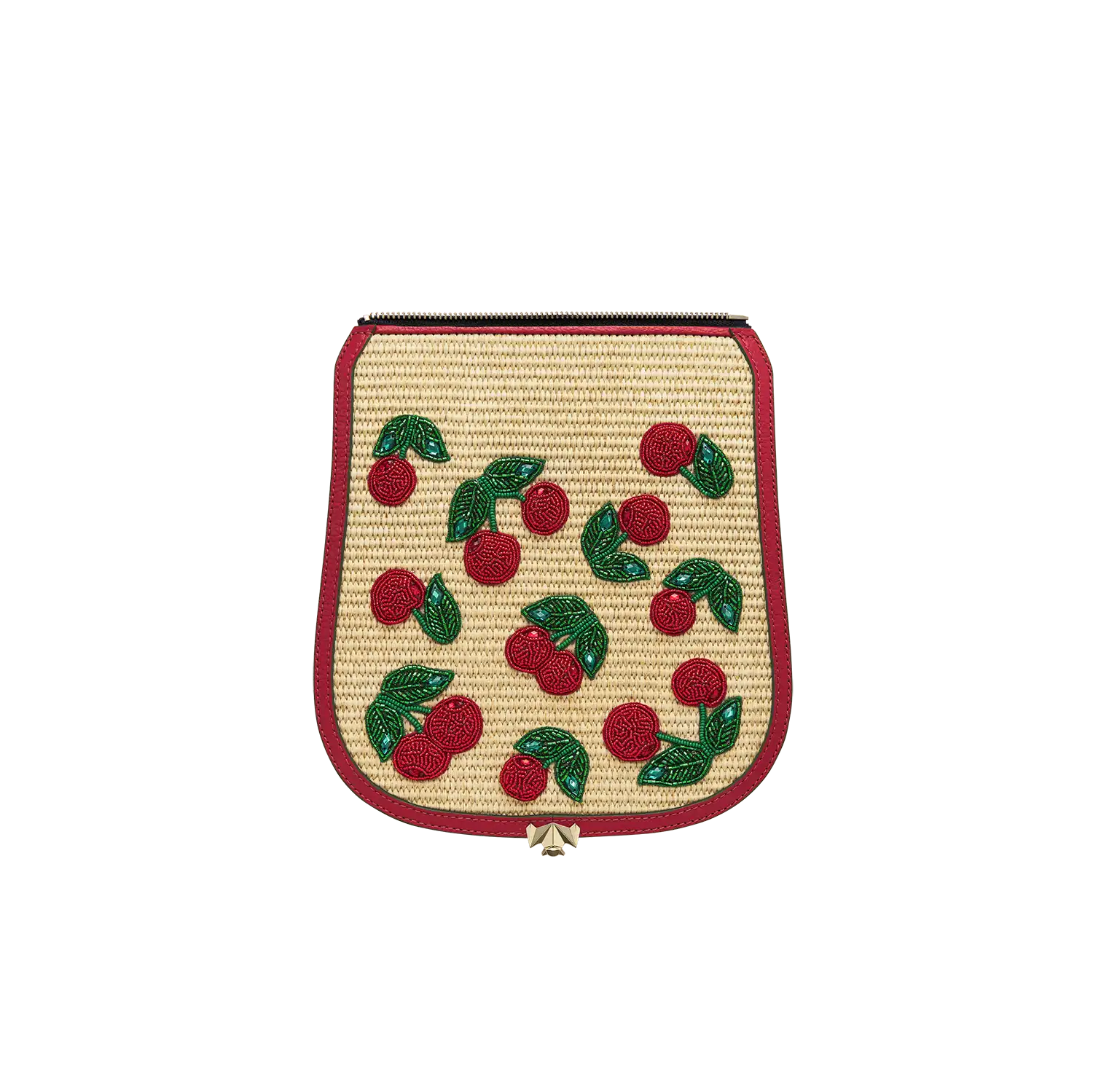 Wechselklappe - Raffia Amarena - hellbraun-rot