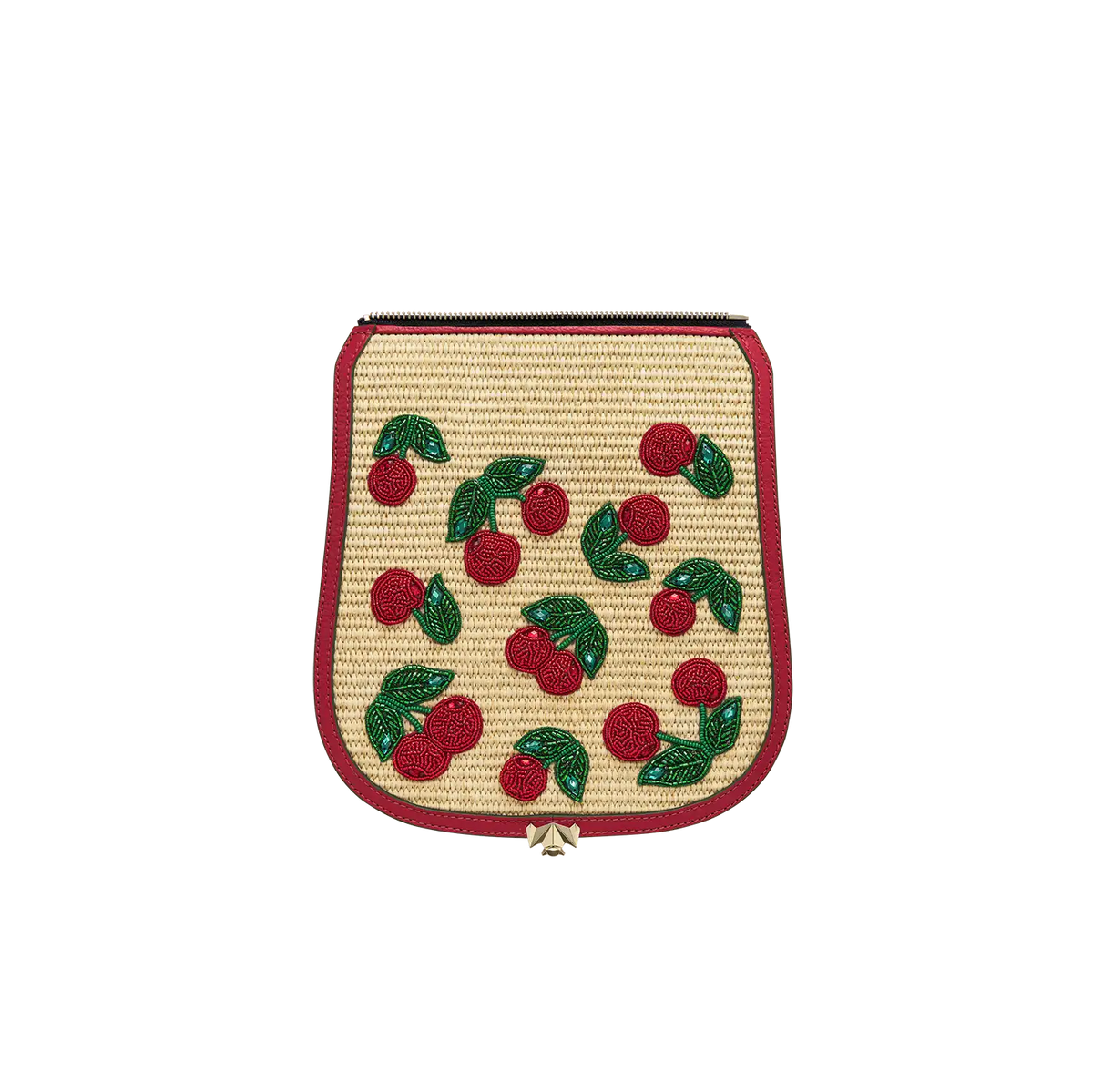 Wechselklappe - Raffia Amarena - hellbraun-rot