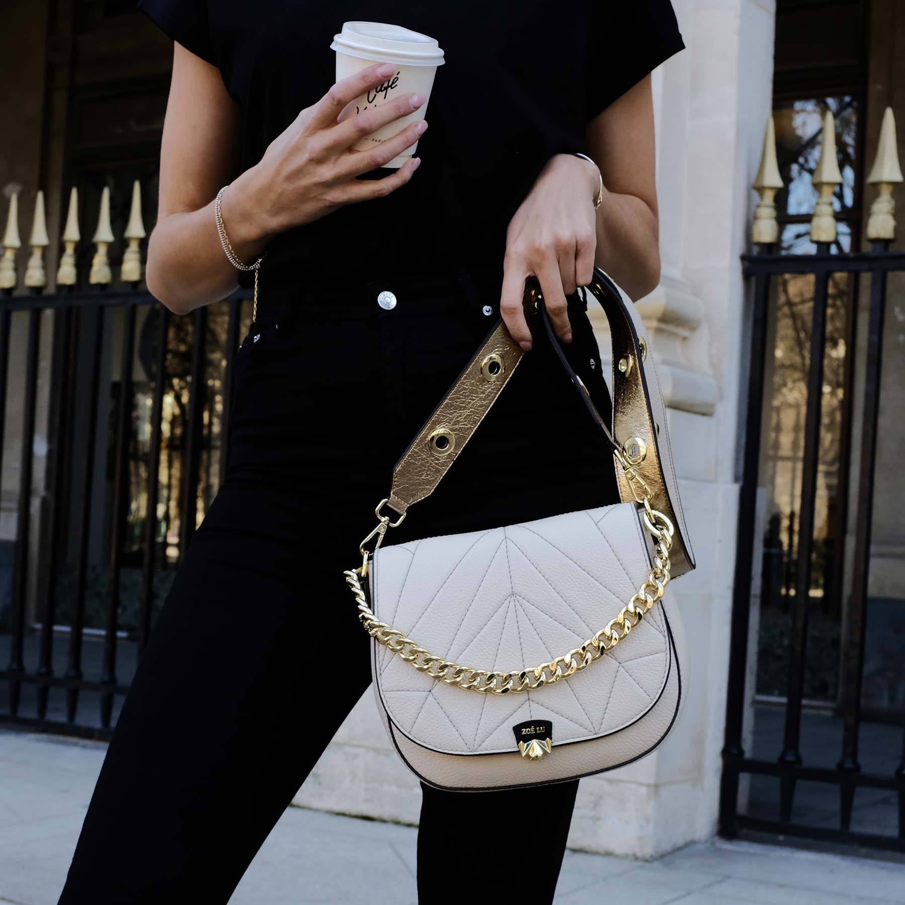 Schulterriemen - Take a Long Turn - gold-creme