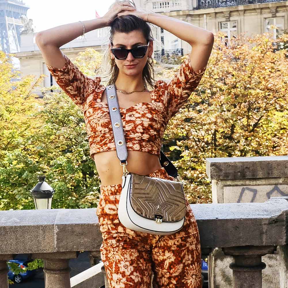 Schulterriemen - Take a Long Turn - schwarz-silber