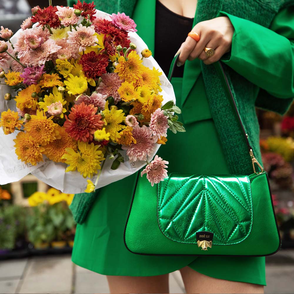 Wechselklappe - Mini Kinda Melon - grün-metallic