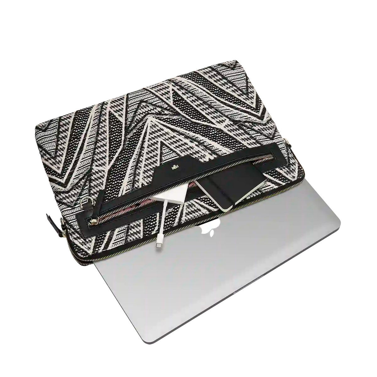 Laptop Sleeve 15/16" - Work it - schwarz-weiß