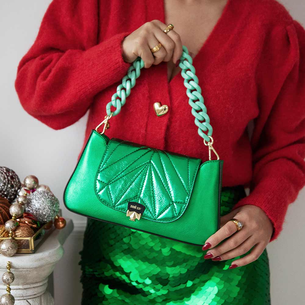 Wechselklappe - Mini Kinda Melon - grün-metallic